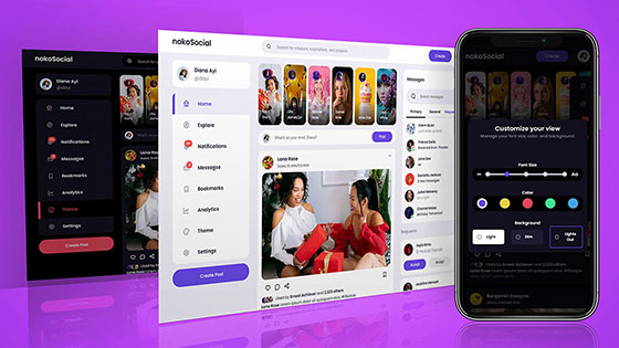 social media responsive ui design