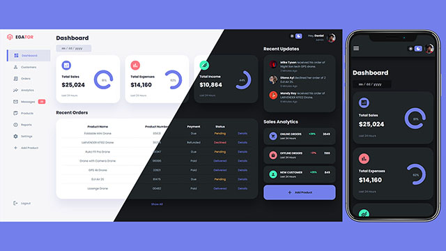 responsive adming dashboard ui design
